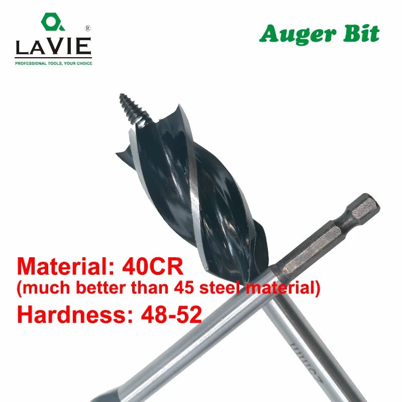 LAVIE 8 đến 25mm Gỗ Xoắn Bit Auger Khoan 4 Cắt Khoan Cắt cho gỗ DB03020A