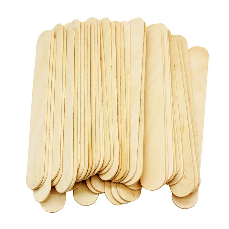 50x Depressore per lingua in legno monouso per ceratura Depressore per lingua in stick per depilazione del corpo