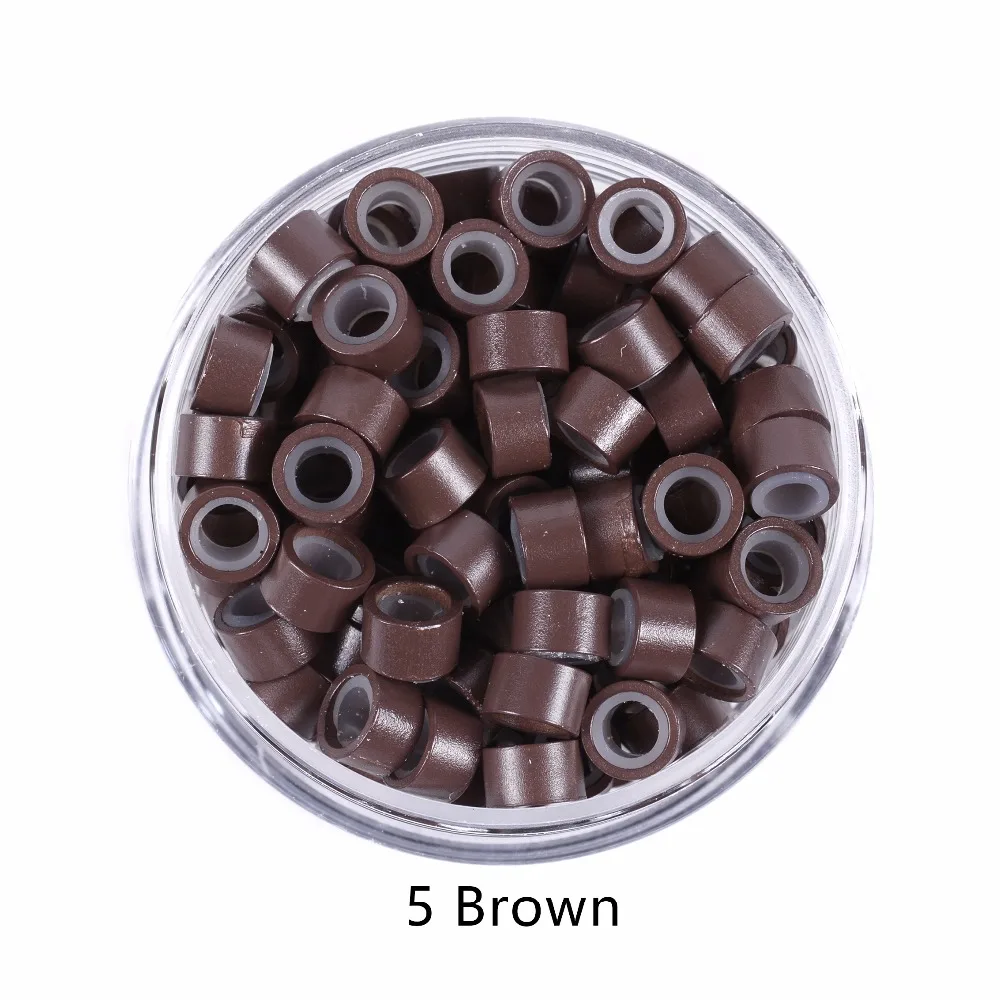 1000 Pcs 5,0mm * 3,0mm * 3,0mm Microring Con Vite, silikon Mikro Ringe/Perlen für Haar Extensions 9 Farben Optional