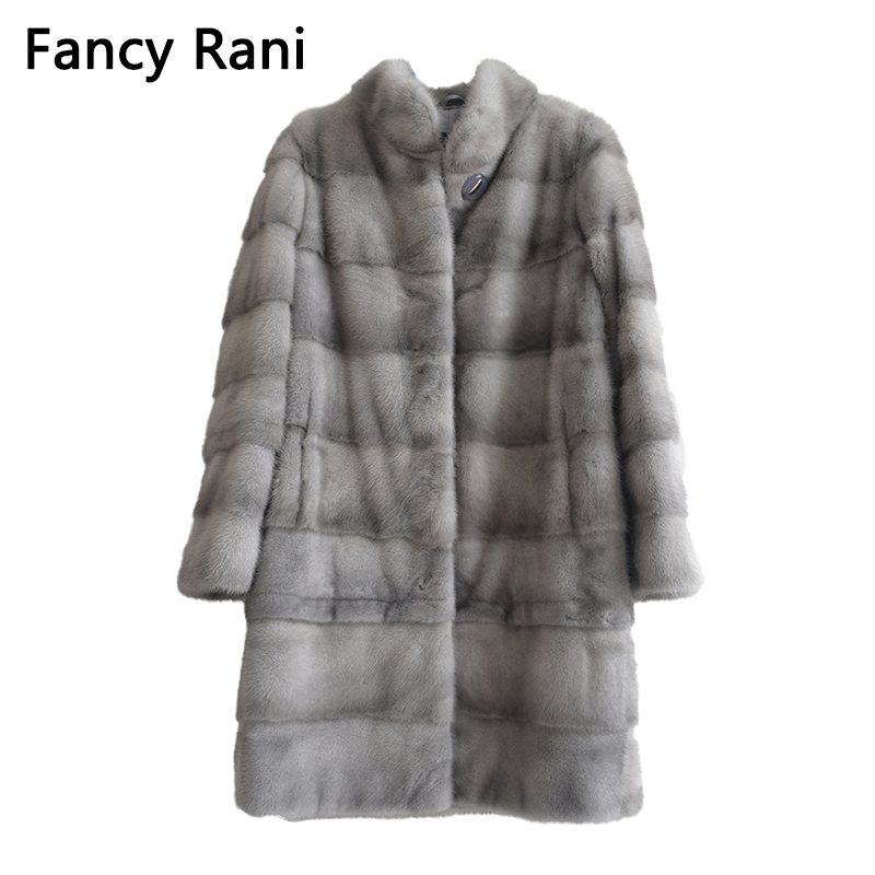 Fantasia rani casaco de pele de vison real natural feminino inverno longo jaqueta de couro roupas femininas de luxo 2023 casaco de pele de vison promoção feminina