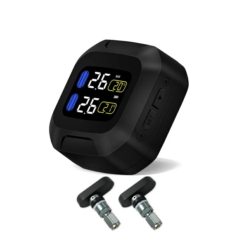 M3 Moto impermeable motocicleta sistema de supervisión de presión de neumáticos en tiempo Real TPMS pantalla LCD inalámbrica sensores internos o externos