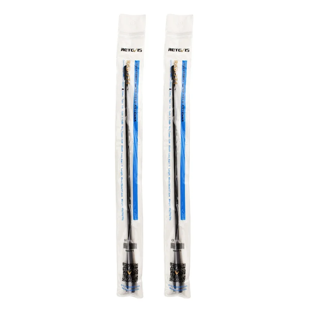 2 uds Retevis RHD-771 antena de SMA-M VHF UHF antena de doble banda para Yaesu VX-3R VX-5R VX-7R Retevis RT3S RT3 RT81 RT1 para TYT MD380