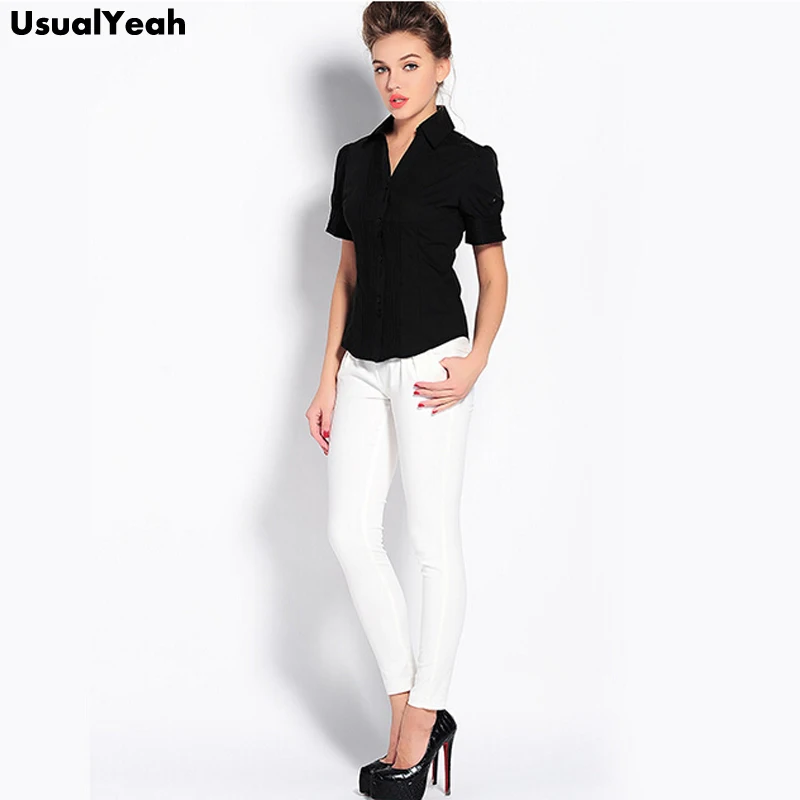 Xếp Ly Dressy Nữ Áo Kiểu Cổ V Màu Áo Bộ Áo Sơ Mi Mỏng Cao Cấp Màu Xanh Đen Nữ Áo Sơ Mi Công Sở
