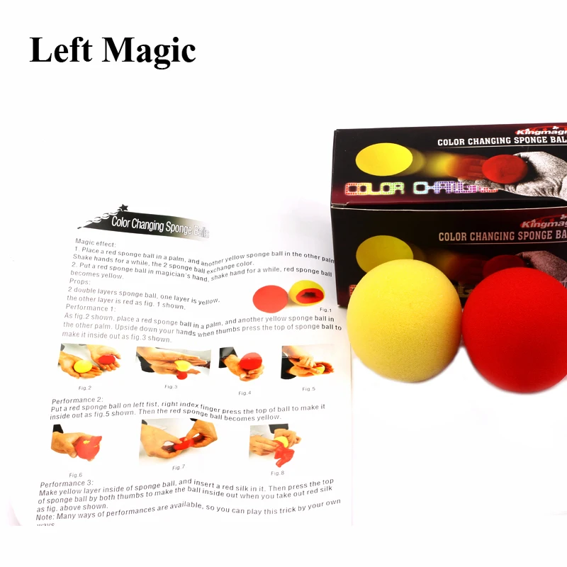 2 unids/set bola de esponja que cambia de Color, trucos de magia, esponjas súper suaves divertidas, bola que cambia, accesorios mágicos cuadrados de primer plano para escenario