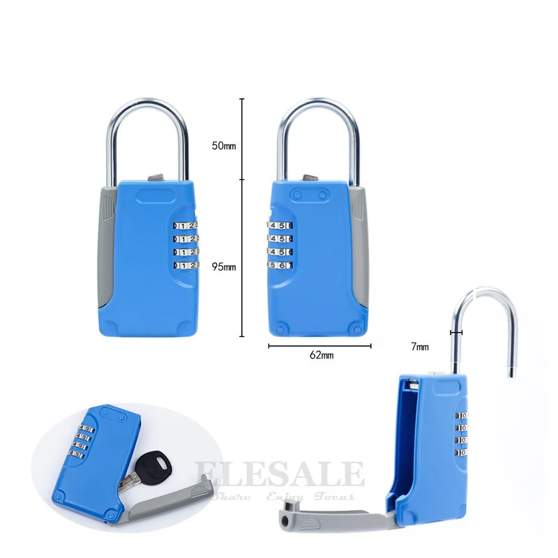 Caixa de segurança com chave escondida, de alta qualidade, bloqueio de combinação de senha digital com gancho, mini caixa secreta de metal para casa, villa, caravana