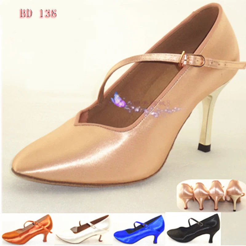 Sapatos de dança latina para mulheres, fundo macio calçados esportivos, moderno salão de baile Jazz, importação cetim sentir bem, BD 138, New Hot BDSALSA, 2025 Absorção do suor  Cetim de seda  Fivela de diamante