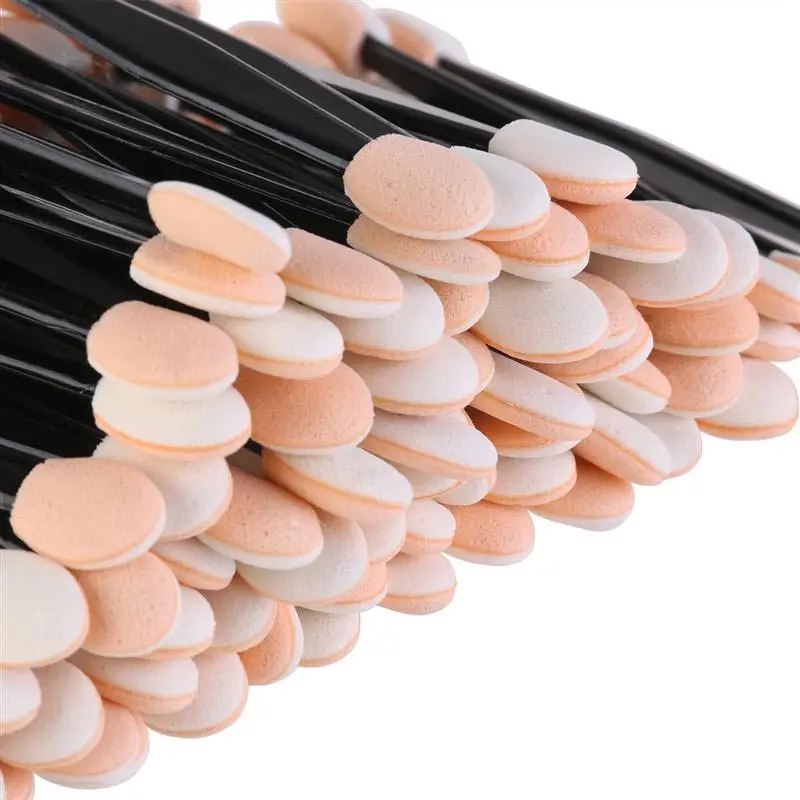5/30/50/100 Uds cepillo de sombra de ojos desechable esponja de doble cara juegos de nailon pinceles de sombra de ojos para maquillaje aplicador cosmético