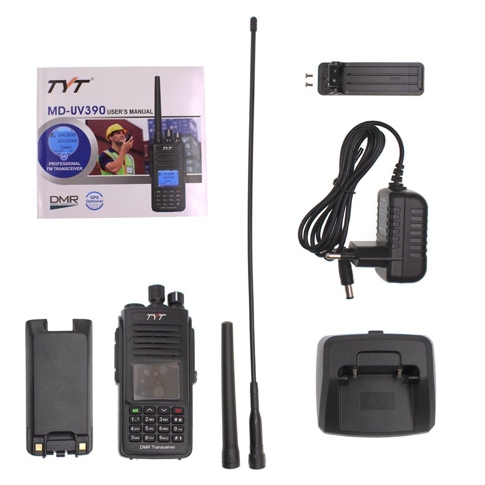 TYT MD-UV390 DMR เครื่องส่งรับวิทยุดิจิตอล UV390 IP67กันน้ำ Dual Band UV เครื่องรับ GPS ตัวเลือก Upgrade ของ MD-390 + USB สาย