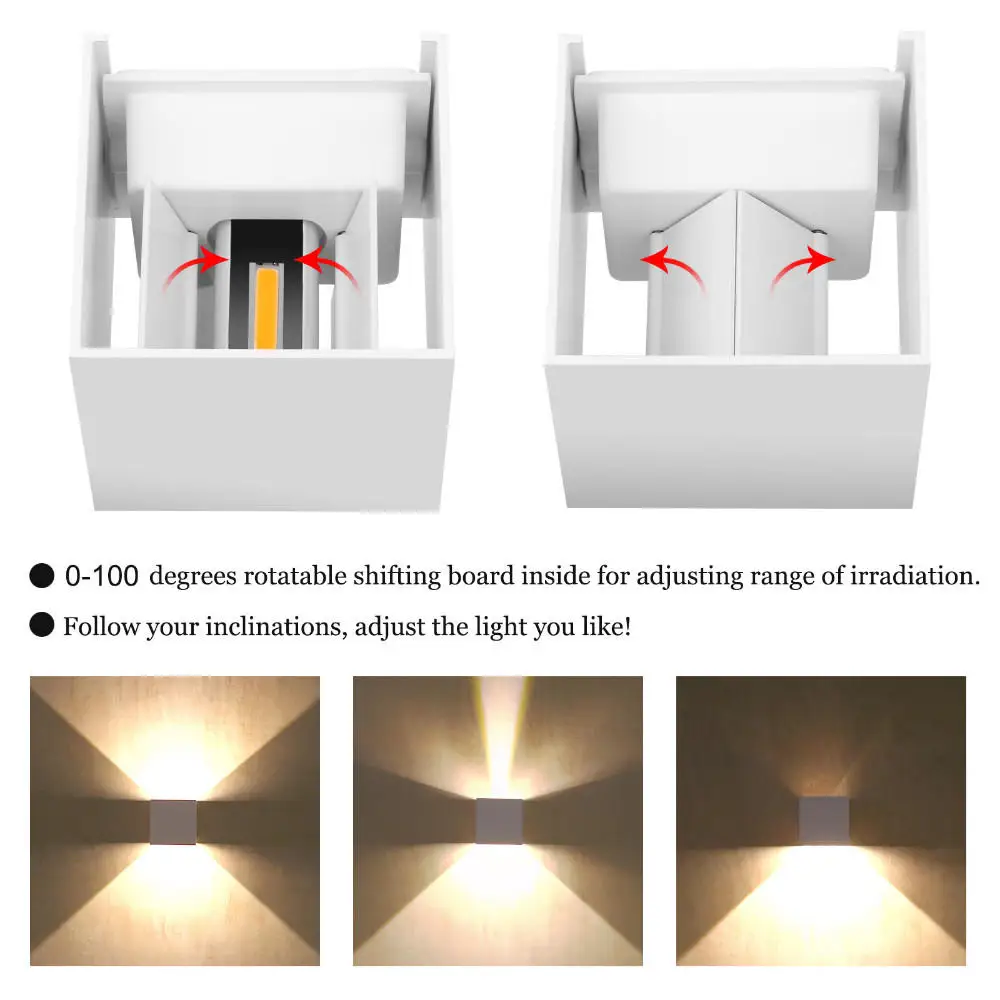 โคมไฟติดผนัง LED IP65ไฟสนามกันน้ำ6W 12W, โคมไฟติดผนังระเบียงสวนโคมไฟสไตล์วินเทจตกแต่งระเบียง