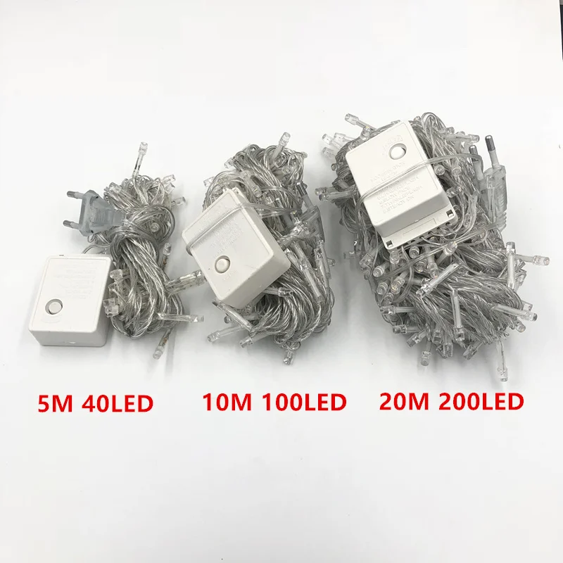 คริสต์มาสไฟ 5 M 10 M 20 M 30 M 50 M 100 M Led String Fairy Light 8 โหมดคริสต์มาสไฟสำหรับงานแต่งงานวันหยุดบ้านไฟ