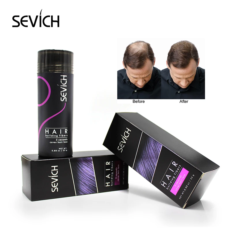 Tóc Xây Dựng Sợi Keratin Dày Hơn Chống Rụng Tóc Sản Phẩm Che Khuyết Điểm Nạp Làm Dày Tóc Sợi Bột Tăng Trưởng Sevich 25G