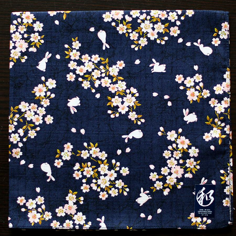 Japanese Style Nice Handkerchiefs for Female Floral and Rabbit Pattern Big Square Towel High Quality Hankies SY512 New Arrival