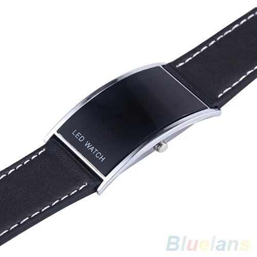 Hombres Mujeres Arco puente estilo LED Digital fecha imitación correa de cuero reloj de pulsera electrónica reloj caliente moda Casual dropshipping