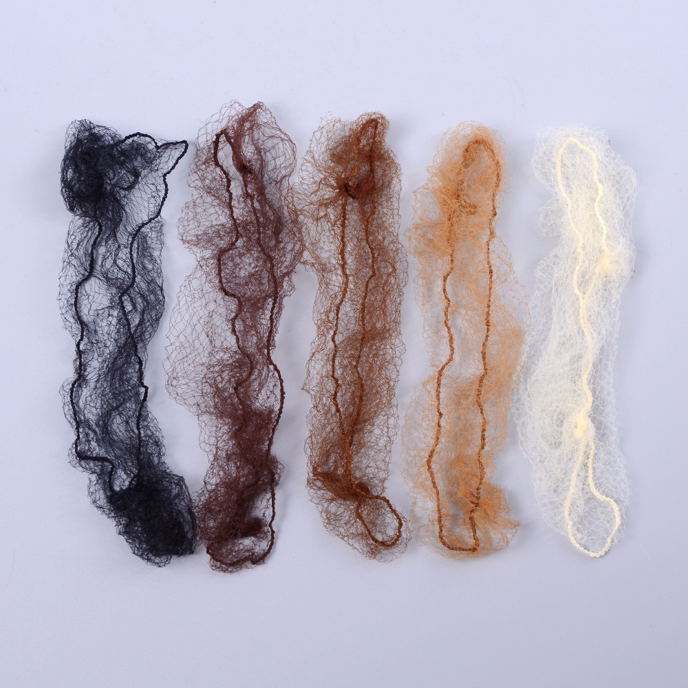 30 Uds redecilla para el cabello de nailon de 5mm red para el cabello desechable Invisible 20 pulgadas mezcla de cinco colores 30 uds/cubierta de barba de Color