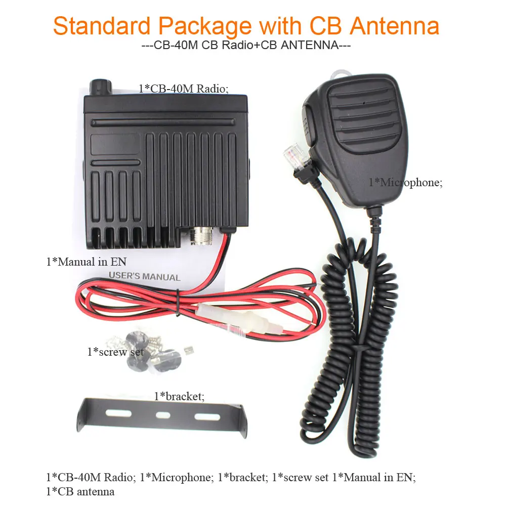 Anysecu-ミニcbラジオ、CB-40M、25.615-30.105mhz、10メートルのラジオ、8w、am fm、バンドトランシーバー、AR-925新品