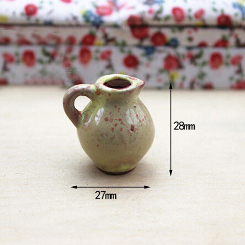 1pcsminiセラミック陶器花瓶人形ミニチュア1:12家アクセサリー装飾ミニチュア磁器ドールハウスの家具のおもちゃ