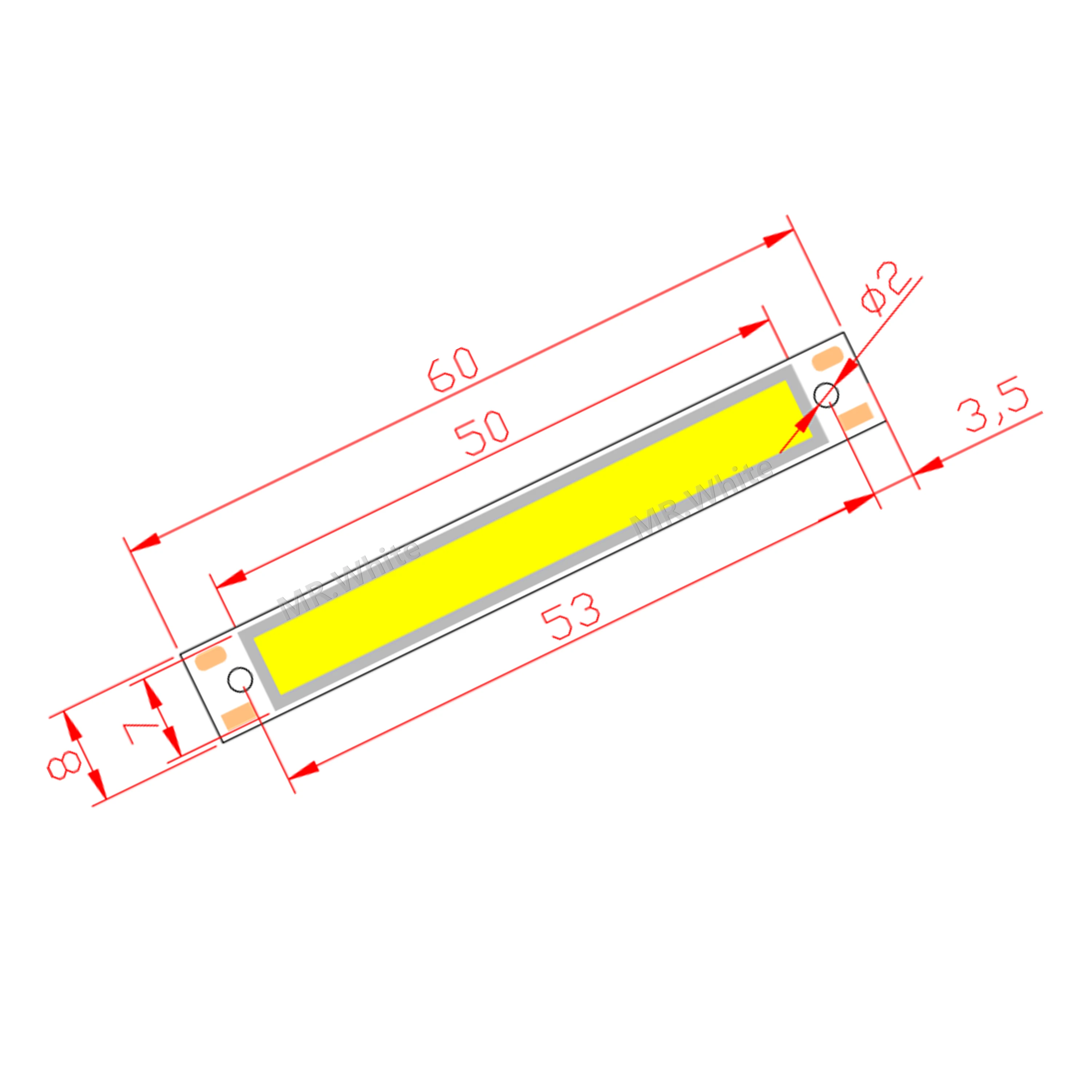 Bán 3 V 3.7 V DC 60mm 8mm LED COB Dây 1.5 W 3 W Ấm Lạnh trắng Xanh Đỏ COB đèn Led cho DIY Xe Đạp đèn làm việc