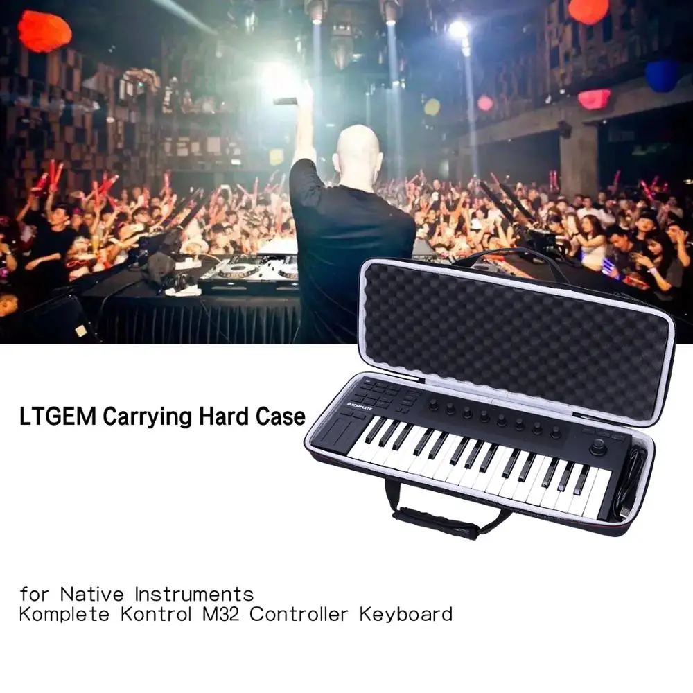 เคสLTGEM EVAกันน้ําสําหรับNative Instrument Komplete Kontrol M32 Controllerคีย์บอร์ด