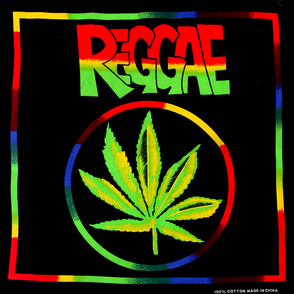 Huobaoヒップホップスクエアスカーフレゲエジャマイカグリーンウィードメープルリーフバンダナヘッドウェアスカーフプリント女性/男性用