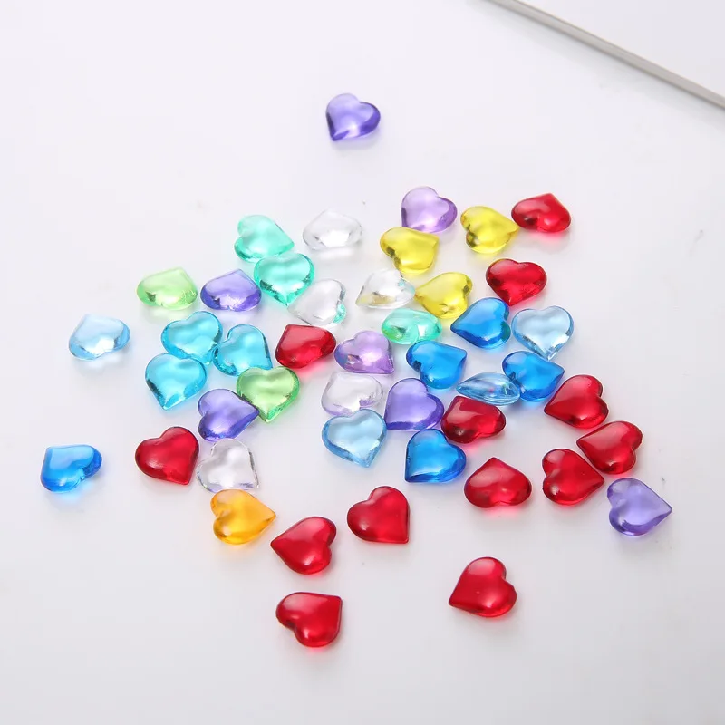 100PCS 10*4mm Herz Form Acryl Transparent Bauer Stein Schachfigur Spiel Stücke Für Token Brettspiele Zubehör