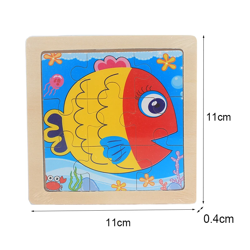 Đồ Chơi Trẻ Em Xếp Hình Gỗ Nhỏ Kích Thước 11*11Cm Gỗ 3D Xếp Hình Ghép Hình Cho Bé Bé Hoạt Hình Động Vật/giao Thông Bộ Ghép Hình Đồ Chơi Giáo Dục