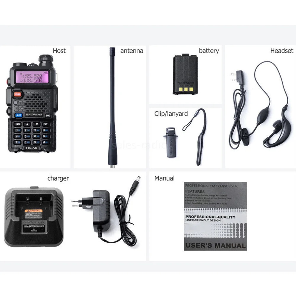 2 uds Baofeng UV-5R 8W Walkie Talkie de largo alcance tipo C carga VHF UHF banda Dual UV5R Radio bidireccional portátil