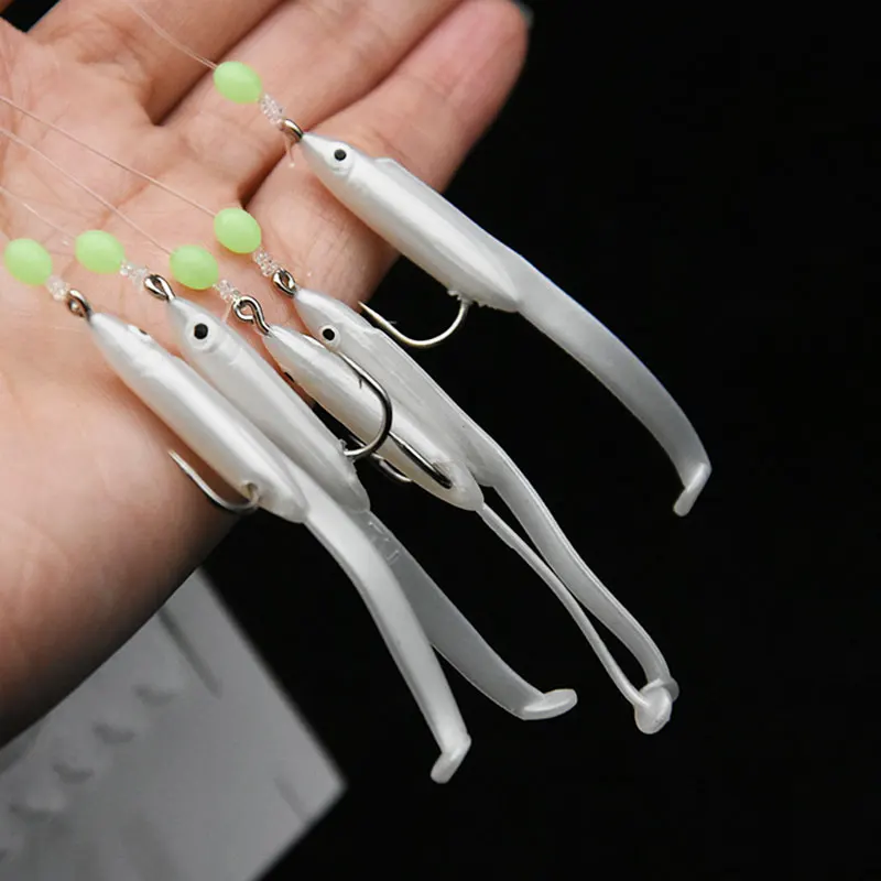 5 ตะขอ/ถุงคุณภาพสูงเหล็กคาร์บอนปลา Feathers Bass Cod Lure ตกปลาทะเล 5 ตะขอตกปลา Treble เหยื่อตกปลาลวดเบอร์ 1/0