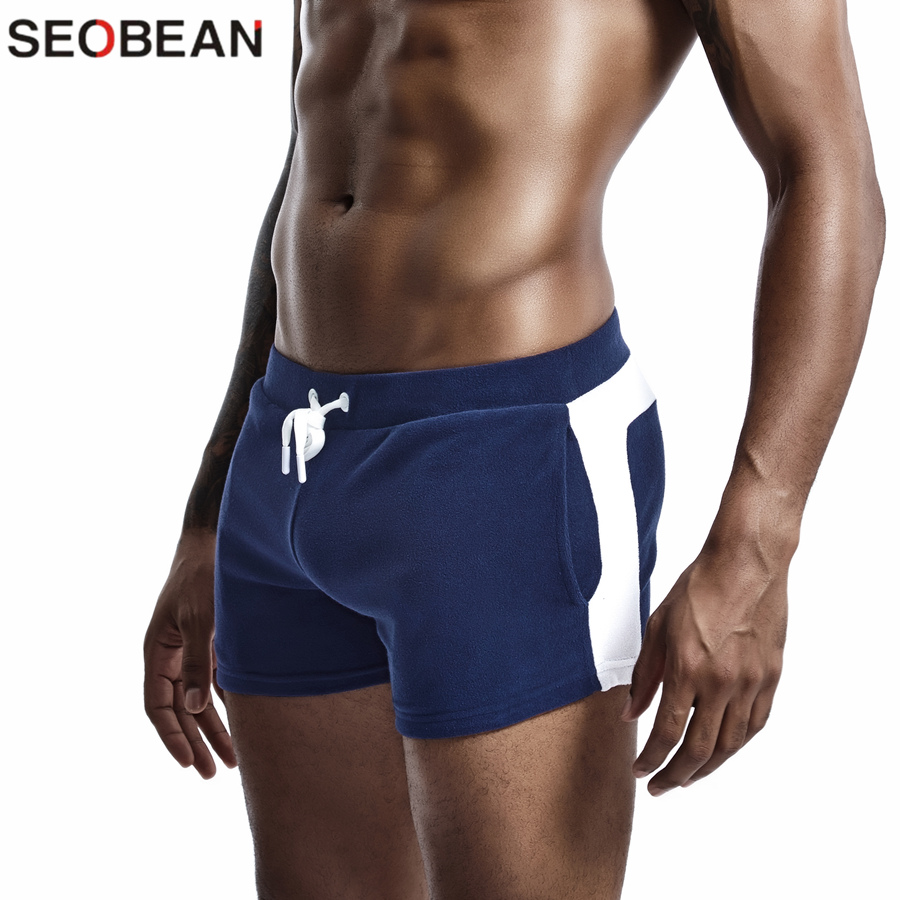 Seobean-男性用のセクシーなローウエストコットンボクサーショーツ,快適な非常に柔らかい綿,家庭用,カジュアル