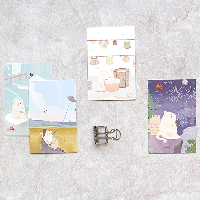 28 Blatt/Set „Lovely Cat Daily Life“ Mini-Lomo-Grußkarte, Postkarte/Wunschkarte/Weihnachts- und Neujahrsgeschenke