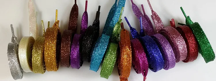 Sáng Bóng Lấp Lánh Vàng Bạc Nhiều Màu Sắc Tươi Sáng Dây Giày 16 Màu 110 Cm Giày Sneaker Thể Thao Dây Bootlaces Dây Giày Dây