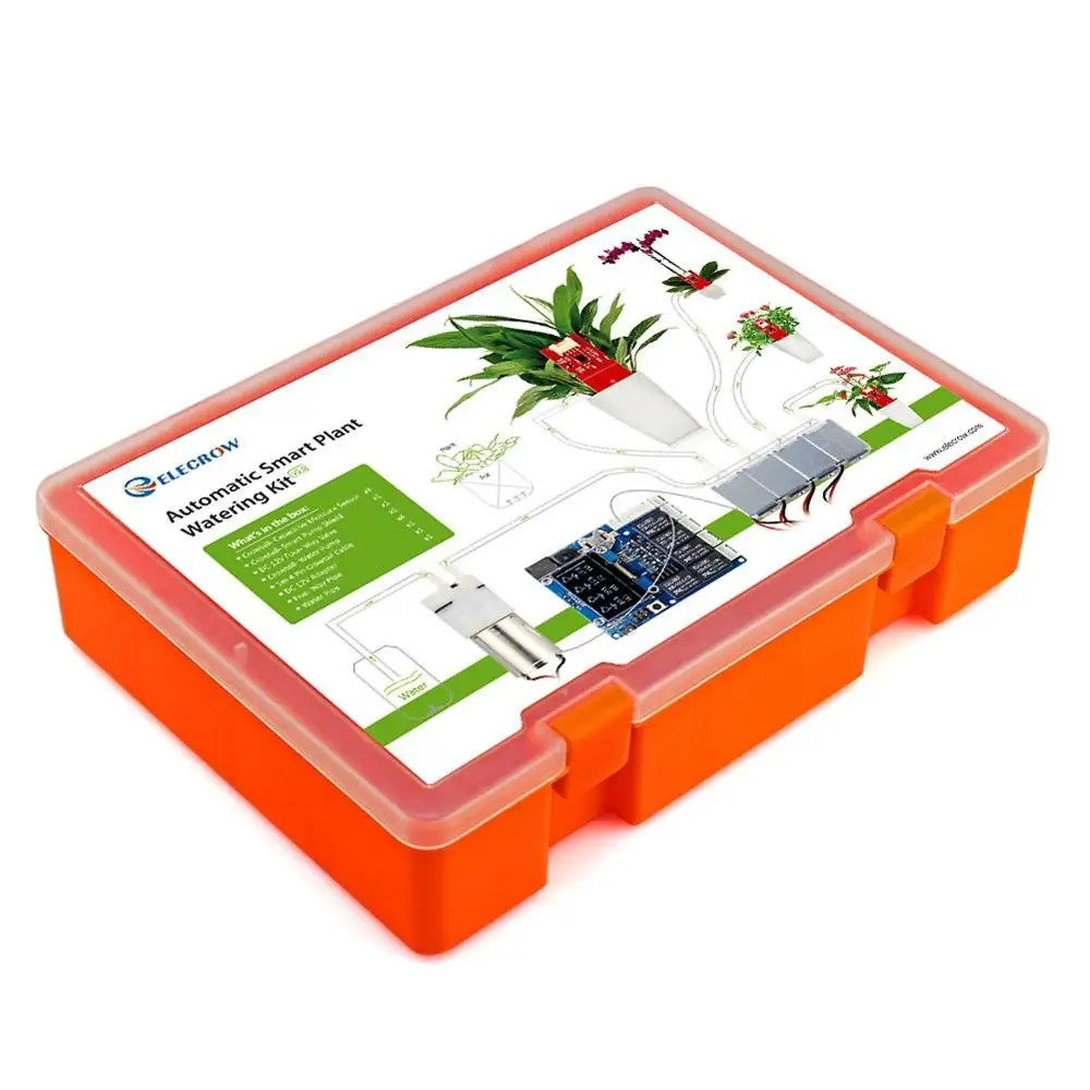 Elecrow-Kit de riego inteligente automático de plantas para jardín Arduino, programa DIY, dispositivo de agua de flores, Sensor capacitivo de humedad del suelo