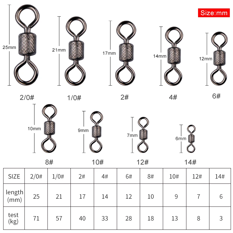 Meredith 50 Cái/lốc Câu Cá Xoay Vòng Bi Xoay Với An Toàn Ốp Vòng Kim Lăn Xoay Dành Cho Cá Chép Phụ Kiện Câu Cá