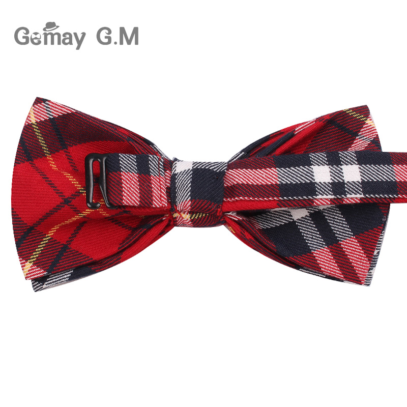 Neue Männer Mode Klassische Plaid Bowtie Krawatte Einstellbare Herren Fliege Polyester für hochzeit England stil krawatten