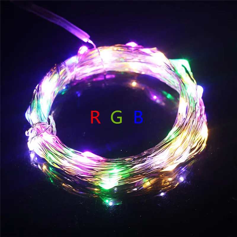 33ft/10 m Dây Đồng LED Lights Chuỗi 100 LEDs Mát Ấm trắng Màu Xanh Cổ Tích String Cho Giáng Sinh Wedding Party Trang Sức DC 12 V