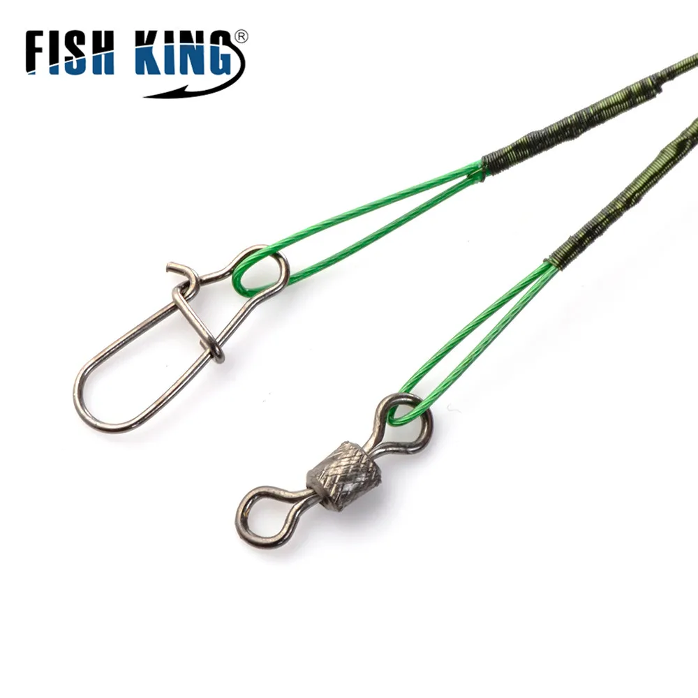 20 peças 16/20/25cm trelas líder de fio de aço anti-mordida para pesca 50lb com acessórios de isca de pesca giratória pique baixo