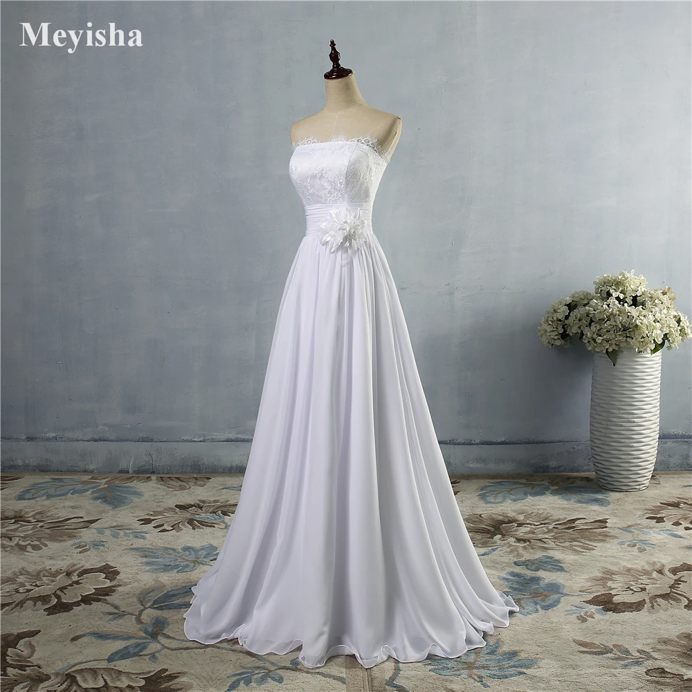 ZJ9016 Customized Sexy Strapless wedding dresses for women 2024 bride Summer Appliques Sleeveless Backless High Bridal Gown