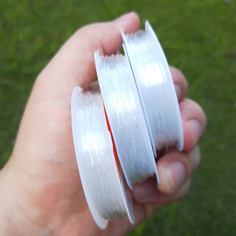 Línea de cristal elástica transparente de 0,4-1,0mm, cuerda para hacer cuentas, cordón/cuerda/hilo, pulsera y collar DIY, joyería