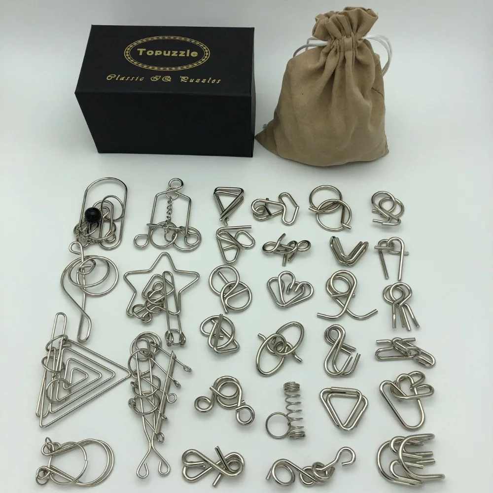 Bộ Mới Của 30/41/46 Chiếc Kim Loại Xếp Hình Tâm Trí Não Teaser Magic Dây Nhẫn Ghép Hình Trò Chơi Đồ Chơi cho Trẻ Em Người Lớn