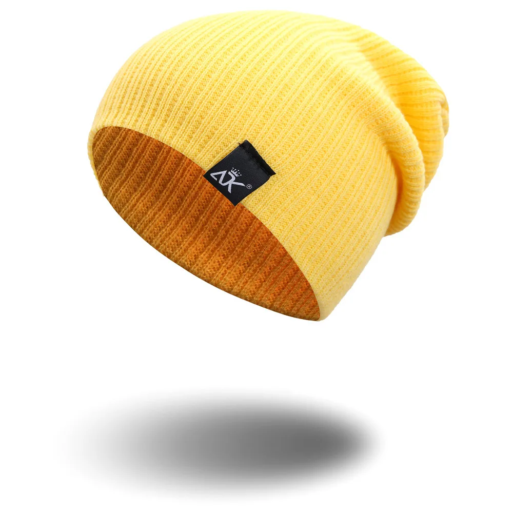 COKK-gorro de punto para mujer y hombre, gorro holgado informal, cálido, de ganchillo, barato, para invierno