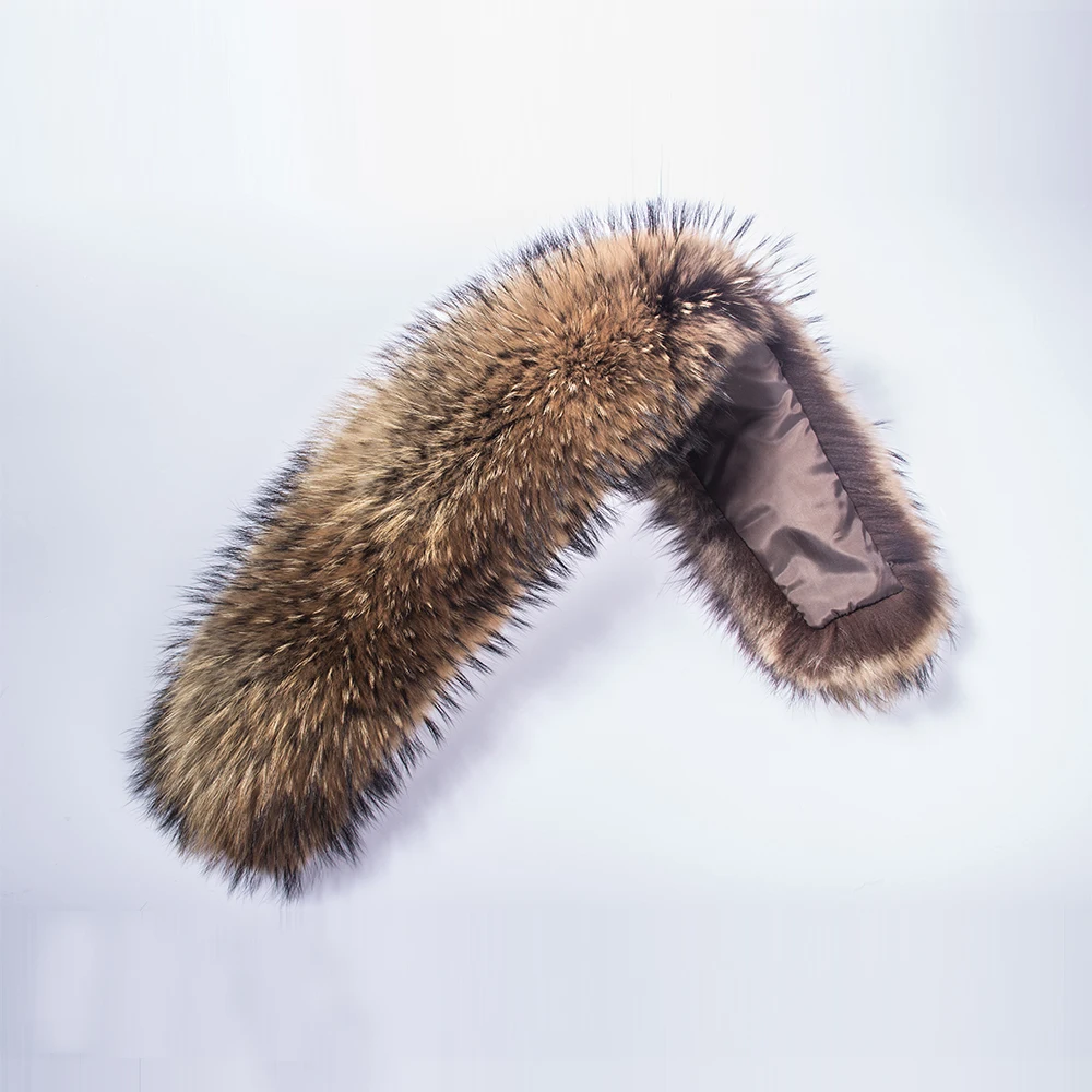 MAOMAOKONG mit kapuze Große pelze 100% echt waschbären farbe pelz kragen top qualität