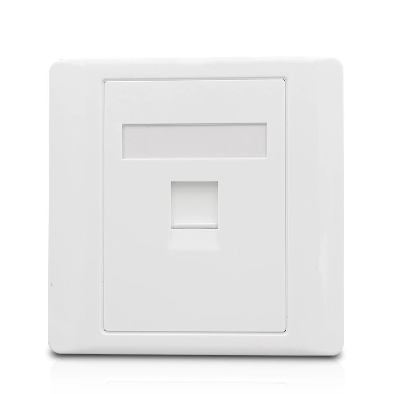 Cubierta frontal de pared de red CAT6 RJ45, Panel de Internet de una puerto, cable extruido, placa frontal de enchufe LAN en blanco para interruptor Ethernet Tenda