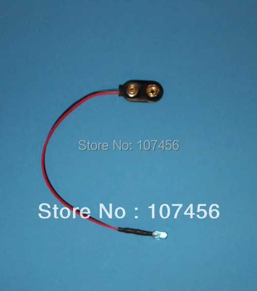 Freies verschiffen 100 stücke rote LED Lampe Licht Set Pre-Wired 5mm 9 V DC WIRED LED 9 VOLT rot MIT SNAP 9 V