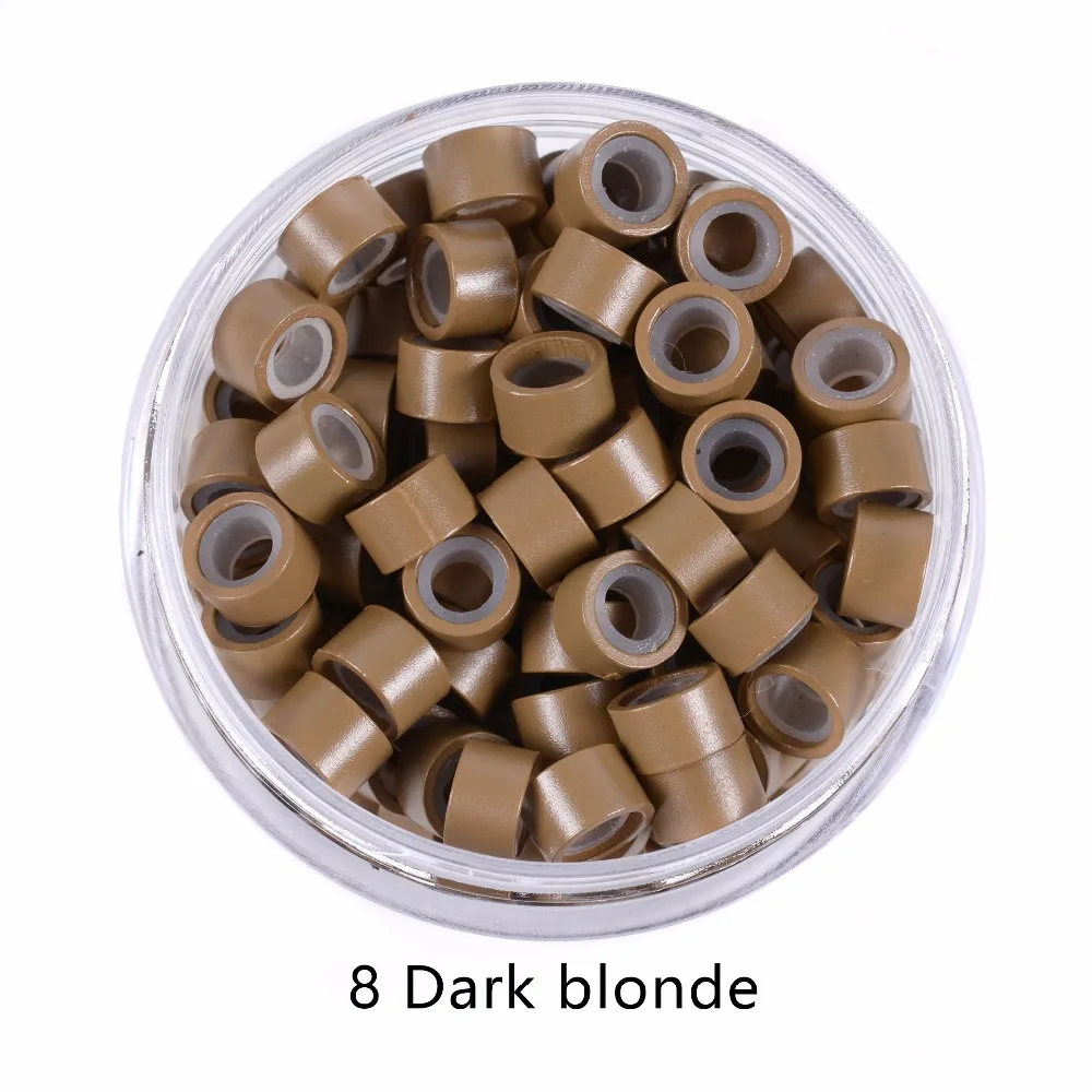 1000 Pcs 5,0mm * 3,0mm * 3,0mm Microring Con Vite, silikon Mikro Ringe/Perlen für Haar Extensions 9 Farben Optional