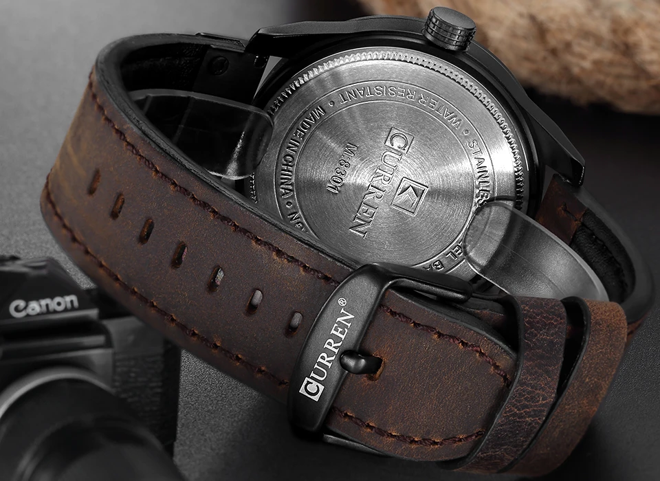 Reloj de lujo marca CURREN, relojes deportivos militares para hombre, reloj de cuarzo con fecha, reloj de pulsera de cuero informal para hombre, reloj Masculino