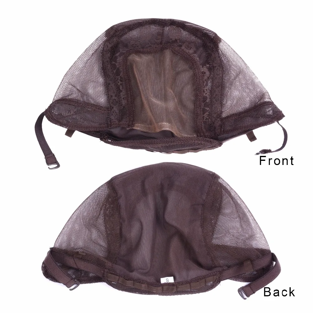 Gorros de peluca con parte en U de 4 "x 4", con red de encaje para hacer pelucas con correas ajustables, gorros tejidos sin pegamento, gorro de malla para peluca