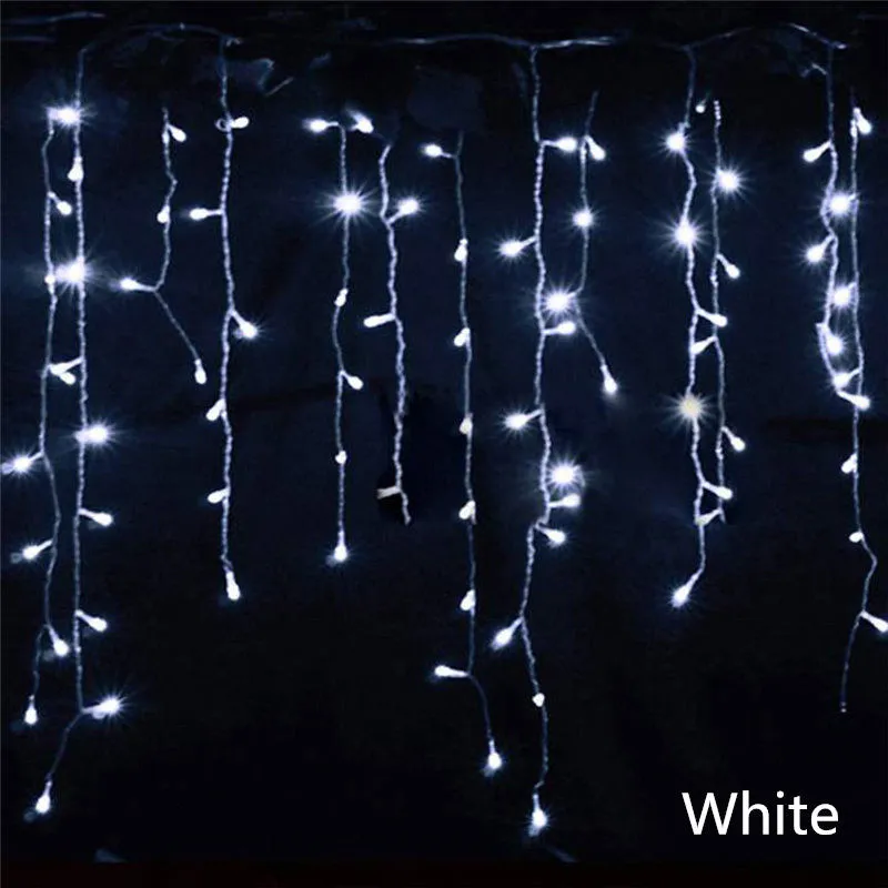 5M 16,4 pies caída 0,4 m 0,5 m 0,6 m guirnaldas de luces LED cortina guirnalda de carámbanos para Navidad vacaciones boda fiesta decoración al aire libre