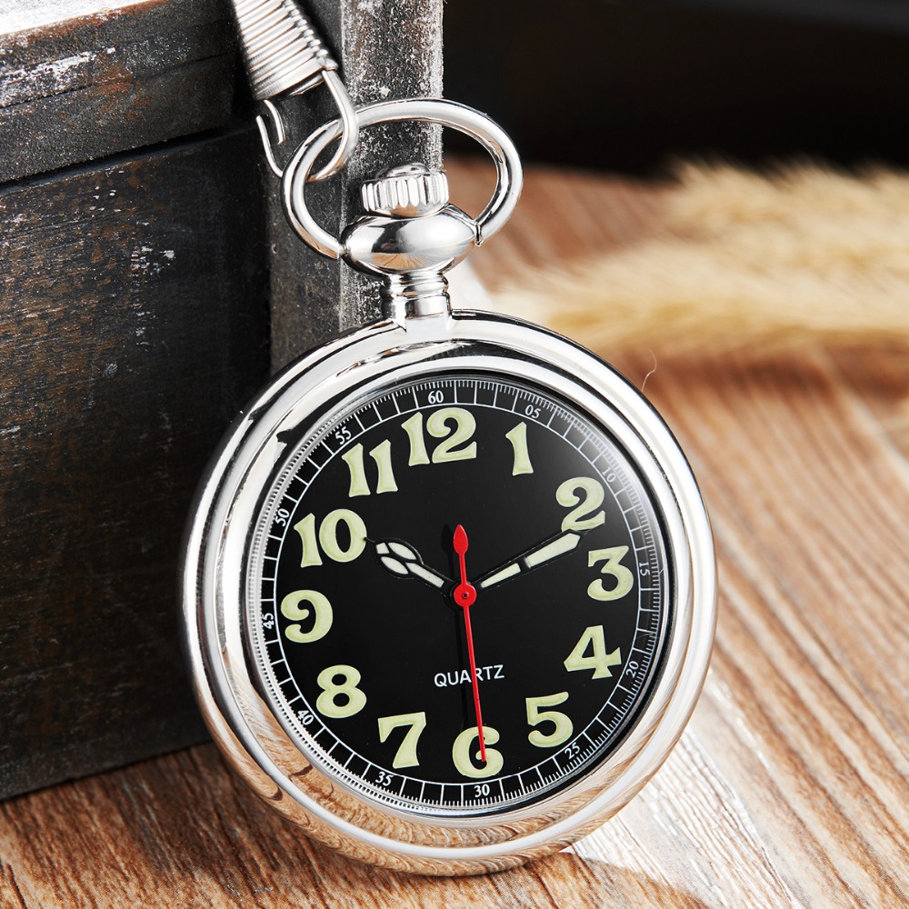 Часы наручные мужские/женские кварцевые с большим циферблатом и подвеской-цепочкой