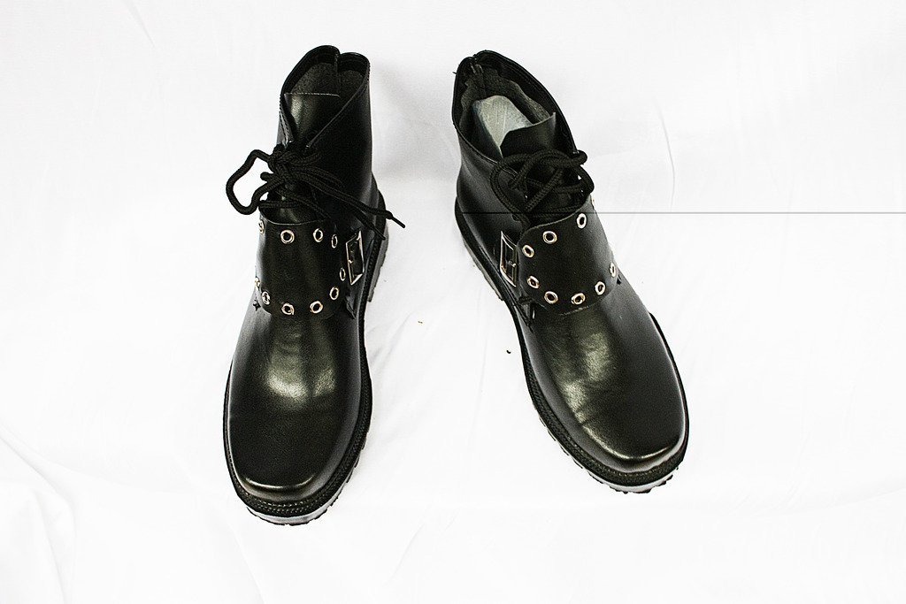 Cosplay FF8 Squall Leonhart Boot Cosplay Final Fantasy VIII Squall Leonhart Sepatu Hitam Buatan Khusus