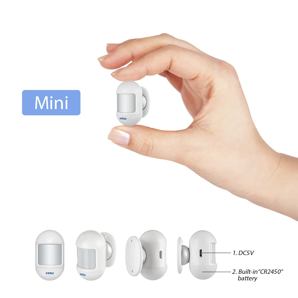 KERUI Mini Không Dây Cảm Biến Chuyển Động Cảm Biến Báo Động Báo Có Từ Tính Đế Xoay Cho G18 W18 Nhà Hệ Thống Báo Động