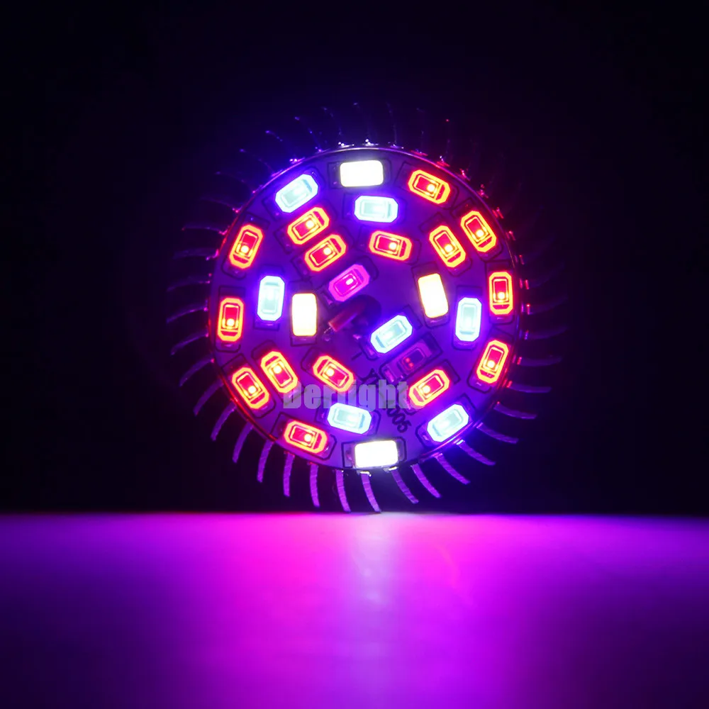 220V LED ปลูกโคมไฟหลอดไฟอลูมิเนียม E27 E14 GU10 เต็มสเปกตรัม 18LEDs 28LEDs ปลูกไฟสําหรับพืชสมุนไพร Growth